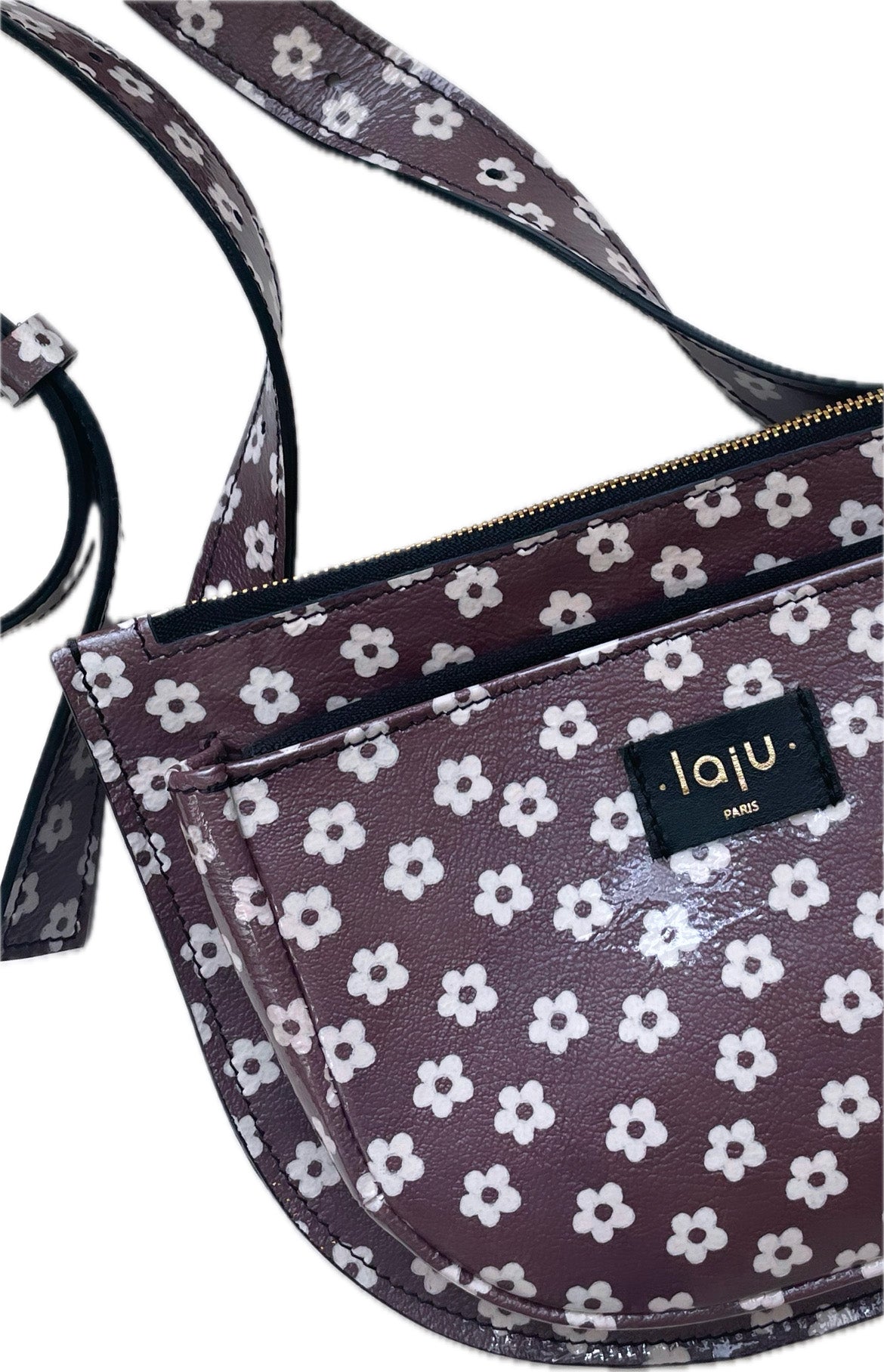 LA BANANE - imprimé fleurs taupe & blanc